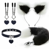 Kit Rabo Raposa Tiara Grampos Seios Gargantilha 7344