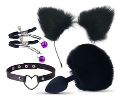 Kit Rabo De Coelho, Tiara, Grampos Seios e Gargantilha 7341