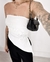 Blusa Tomara que caia Off White Assimétrica - Malha Canelada - comprar online