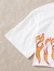 Camiseta Cropped Branca Estampada Fire na internet