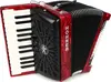 Acordeón Cromático a Piano Hohner Bravo II 48 Bajos 26 Teclas Rojo