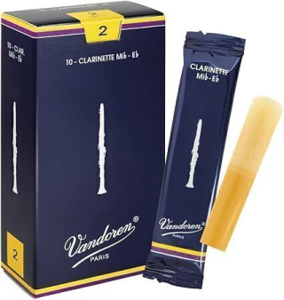Vandoren Cañas tradicionales para clarinete CR112 Eb Strength 2; caja de 10