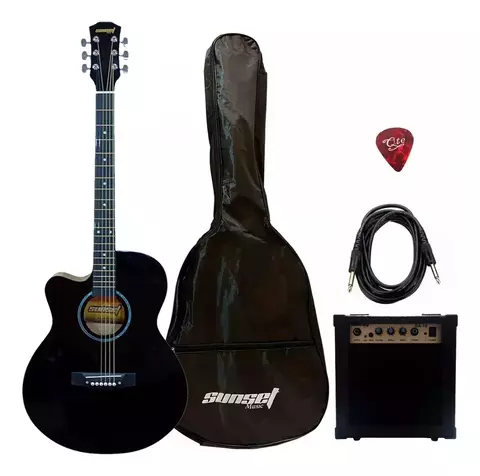Guitarra Electroacústica Sunset Fk40 Para Zurdo