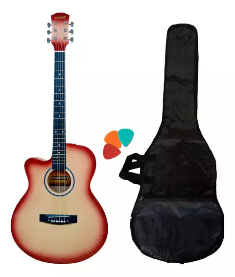 Guitarra Acústica Sunset Fk40 Lh Brillante Con Funda