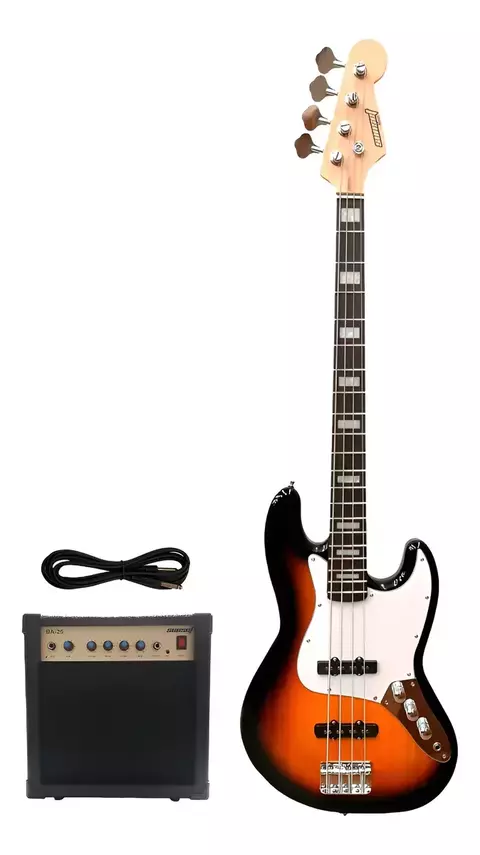 Bajo Eléctrico Sunset Jb98r + Amplificador 15w Y Acc.