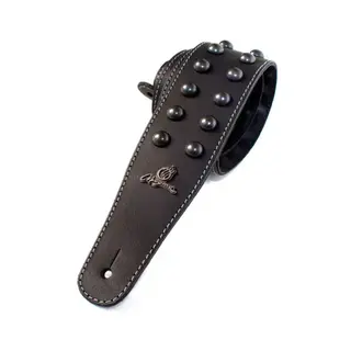 CORREA PARA GUITARRA DE CUERO NEGRO CON TACHA NEGRA 07MG01N