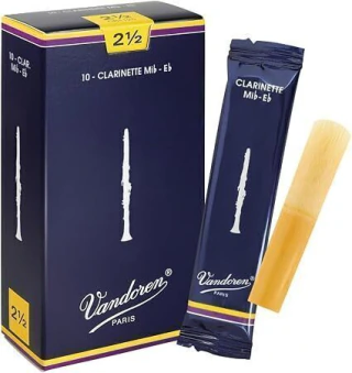 Vandoren Cañas tradicionales para clarinete CR1125 Eb Strength 2.5; caja de 10