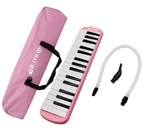 Melódica a Piano 32 Notas Rosa con Funda HETFIELD FM32KP