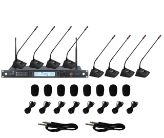 Micrófono Inalámbrico 8 Canales Cuello Ganso Uhf Hügel Negro