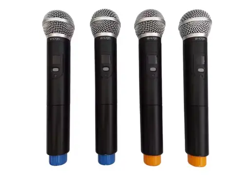 HUGEL JRU-4004/HT-10C Micrófono inalámbrico cuádruple de mano UHF