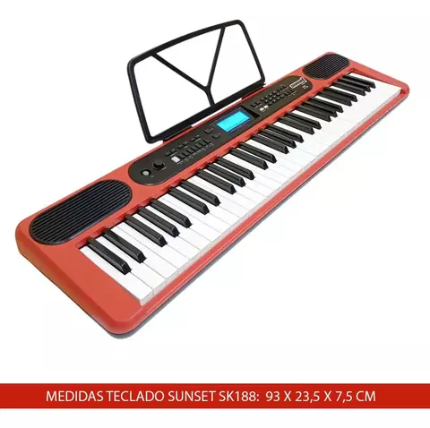 Teclado Sunset Sk188 61 Teclas Usb Midi Color Rojo - comprar online