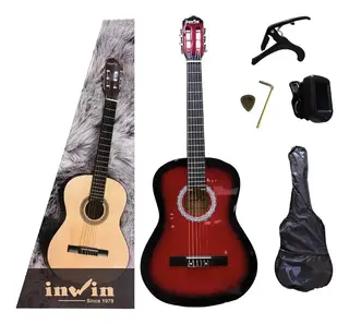 Guitarra clásica Inwin roja