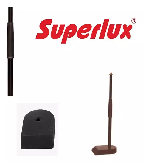 Soporte Micrófono De Mesa Recto Superlux Negro - comprar online