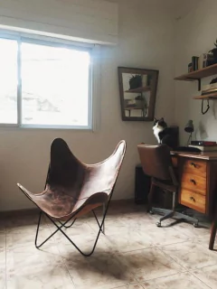 Imagen de Sillón BKF con funda de cuero gastado