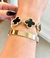 Pulseira com quatro trevos pretos Virginnia, banhada a ouro 18K na internet