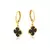 BRINCOS TREVO PRETO ARGOLA VIRGINIA BANHADOS A OURO 18K - comprar online