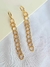Brinco click de correntes duplas banhado a ouro 18k - comprar online