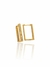 Brinco retangular cravejado banhado a ouro 18K - loja online