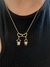 Colar coração vazado amore com 1 filha e 1 filho (casal de filhos) Karine banhado a ouro 18k - comprar online