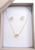 Conjunto coração cristal colar e brincos banhados a ouro 18k - Brinina Semijoias | Loja online de semijoias 