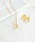 Conjunto coração cristal colar e brincos banhados a ouro 18k