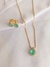 Conjunto gota turmalina com microzirconias banhado a ouro 18k