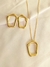 Conjunto colar e brincos orgânicos banhado a ouro 18k na internet