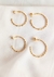 Kit de brincos argolas design torcido Manuela banhados a ouro 18k