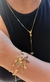 Imagem do CONJUNTO COLAR GRAVATA BORBOELETA E ZIRCONIAS BANHADO A OURO 18K