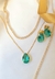 Conjunto gota turmalina banhada em ouro 18k - Brinina Semijoias | Loja online de semijoias 