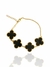 Pulseira com quatro trevos pretos Virginnia, banhada a ouro 18K