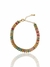 Pulseira riviera baguete colorida regulavel banhada em ouro 18k