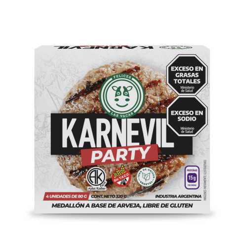 FELICES LAS VACAS HAMBURGUESAS KARNEVIL PARTY x 4 unidades