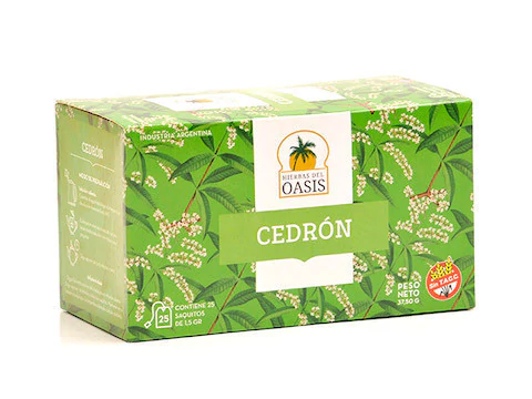 HIERBAS DEL OASIS linea clásica té CEDRÓN