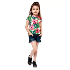 T-Shirt Menina Hibisco - Isabb