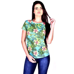 T-Shirt Feminina Verde Tropical - Otto