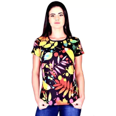 T-Shirt Feminina Flores Aquarela - Otto