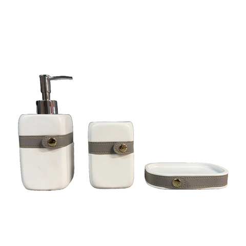 SET DE BAÑO ACC DS LEATHER WHITE AV2979W