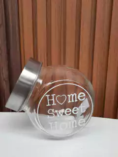 Frasco Vidrio Con Tapa Acero Home Sweet - comprar online
