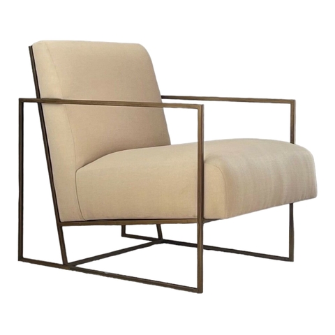 Sillon 1 cuerpo Hierro Tapizado en Lino Crudo Cortona