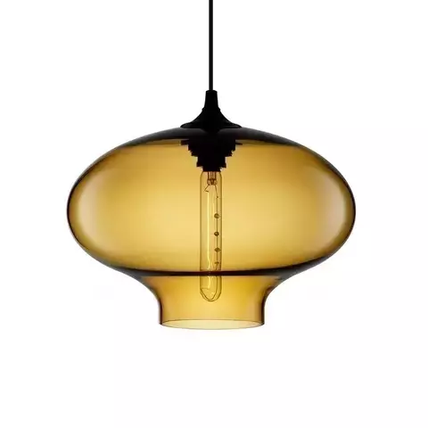 Lámpara Colgante Comedor Dormitorio Vidrio Vintage Ambar