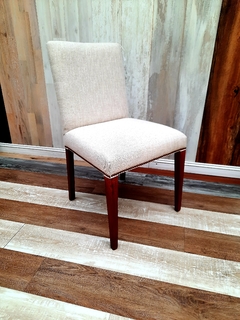 Sillas Madera Tapizada Lino Crudo Vintage - Jaspe Deco