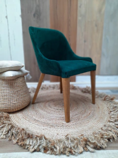 Silla Madera Guatambu Tapizada Pana Verde Musgo x 4 unidades en internet