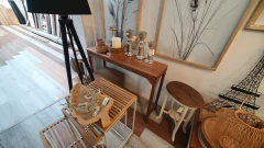 Mesa Arrime Recibidor Madera Hierro Antigua Vintage - comprar online