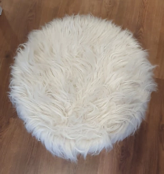 Puff Piel Color Gris o Blanco 36 cm x 40 cm alto en internet