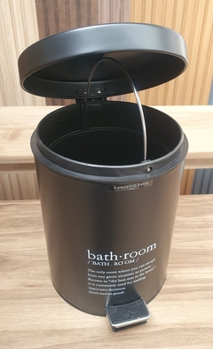 Tacho de Basura para Baño Negro / Blanco con Pedal Metal 3 litros