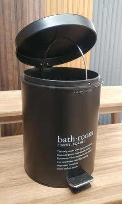 Tacho de Basura para Baño Negro / Blanco con Pedal Metal 3 litros - tienda online