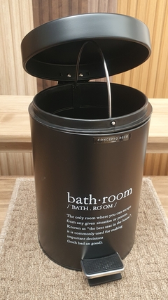 Tacho de Basura para Baño Negro / Blanco con Pedal Metal 3 litros - comprar online