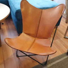 Sillon BKF Hierro y Cuero - comprar online