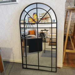 Espejo Ventana Hierro Negro - Jaspe Deco